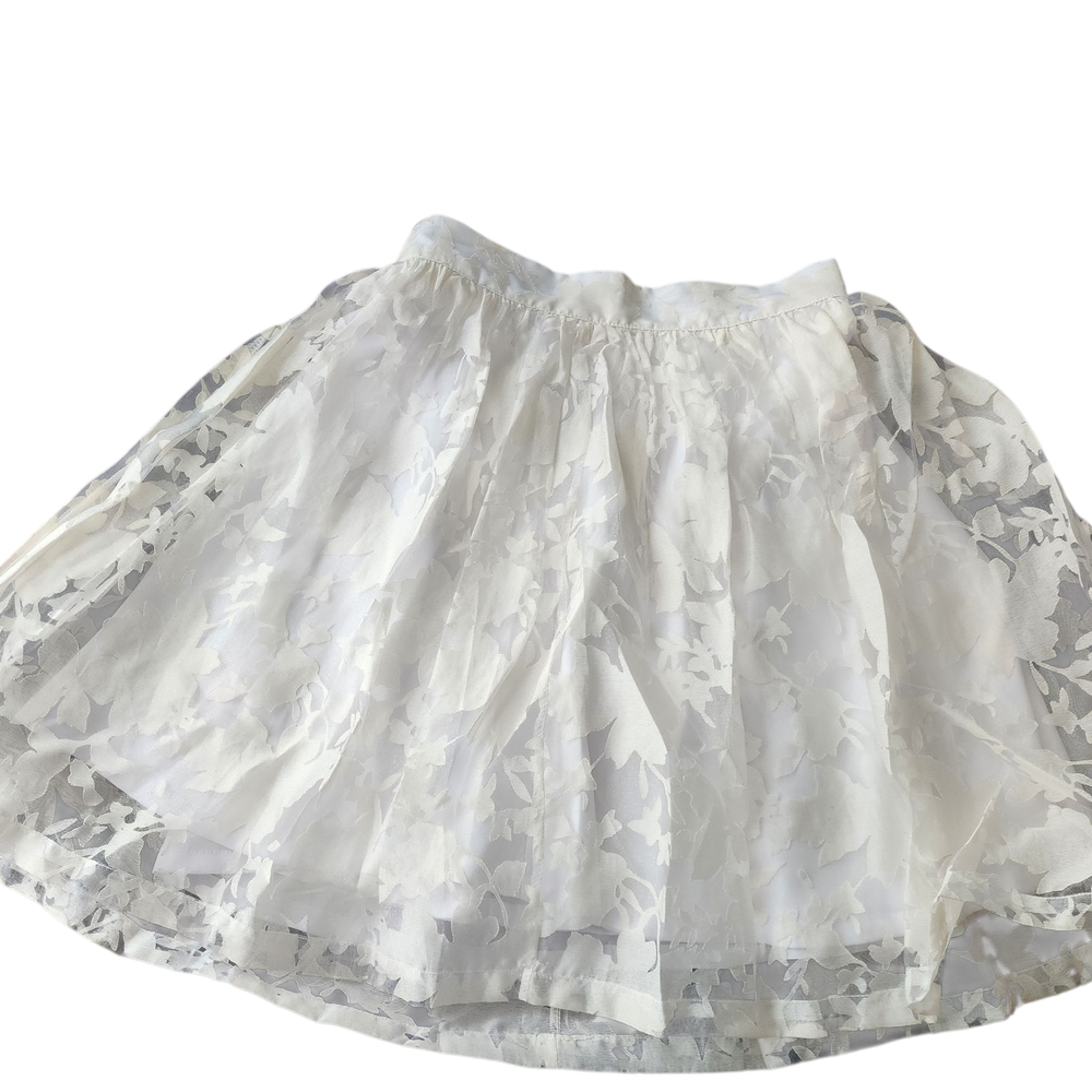 Elegant White Floral Skirt By BEBE